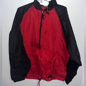Mens Black Red Windbreaker Hoodie